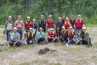 Team from Pembina planting trees
